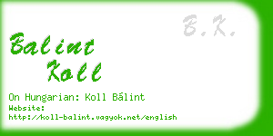 balint koll business card